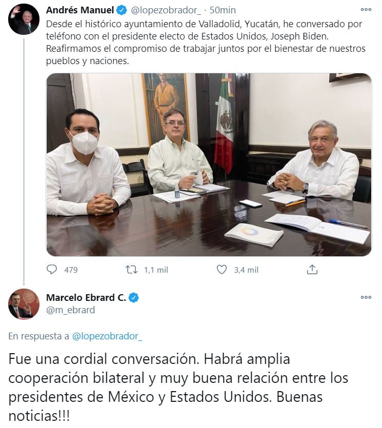 AMLO en llamada telefónica con Joe Biden, presidente electo de Estados Unidos AMLO en llamada telefónica con Joe Biden, presidente electo de Estados Unidos