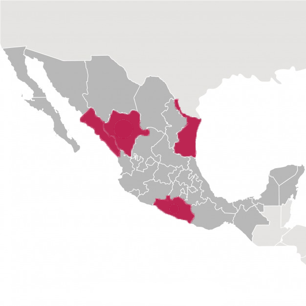 Los estados de Durango, Guerrero, Sinaloa y Tamaulipas son los más afectados. Los estados de Durango, Guerrero, Sinaloa y Tamaulipas son los más afectados.