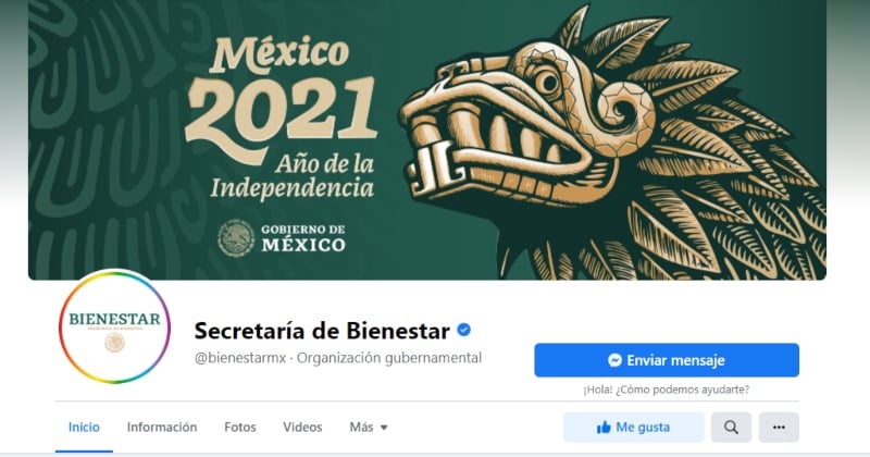 Perfil de Facebook de la Secretaría de Bienestar. Perfil de Facebook de la Secretaría de Bienestar.