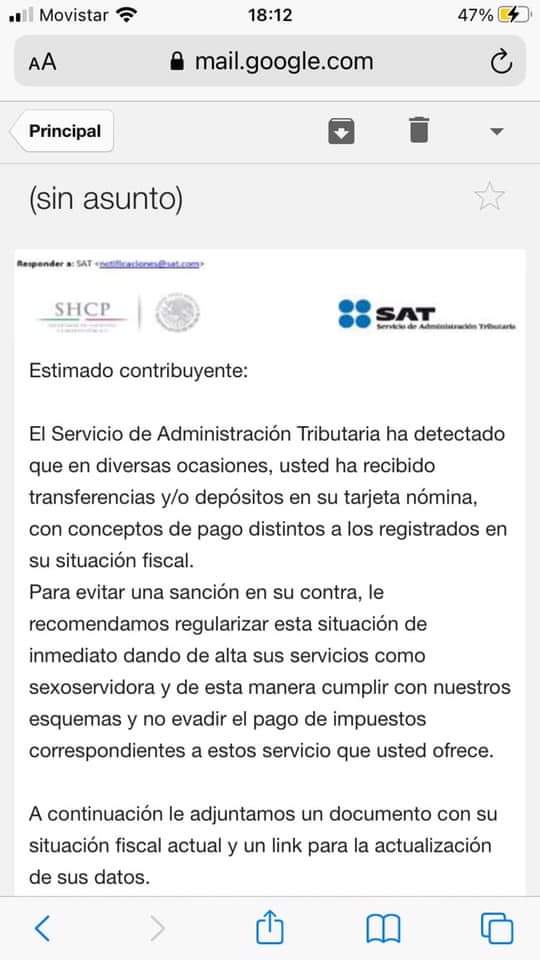 SAT transferencias