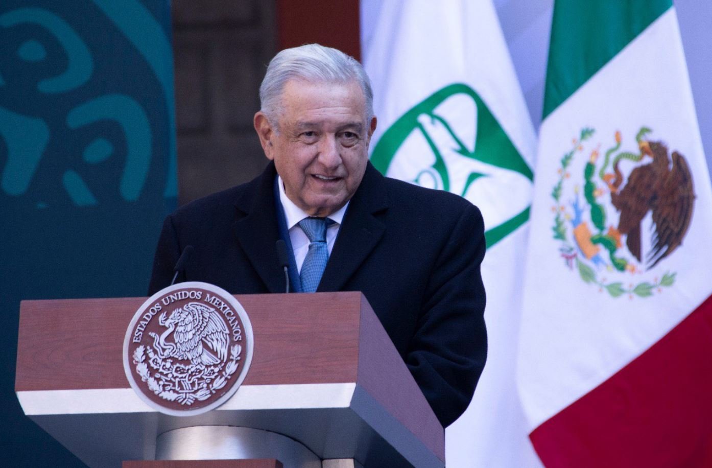 Andrés Manuel López Obrador durante la Asamblea General del IMSS. 