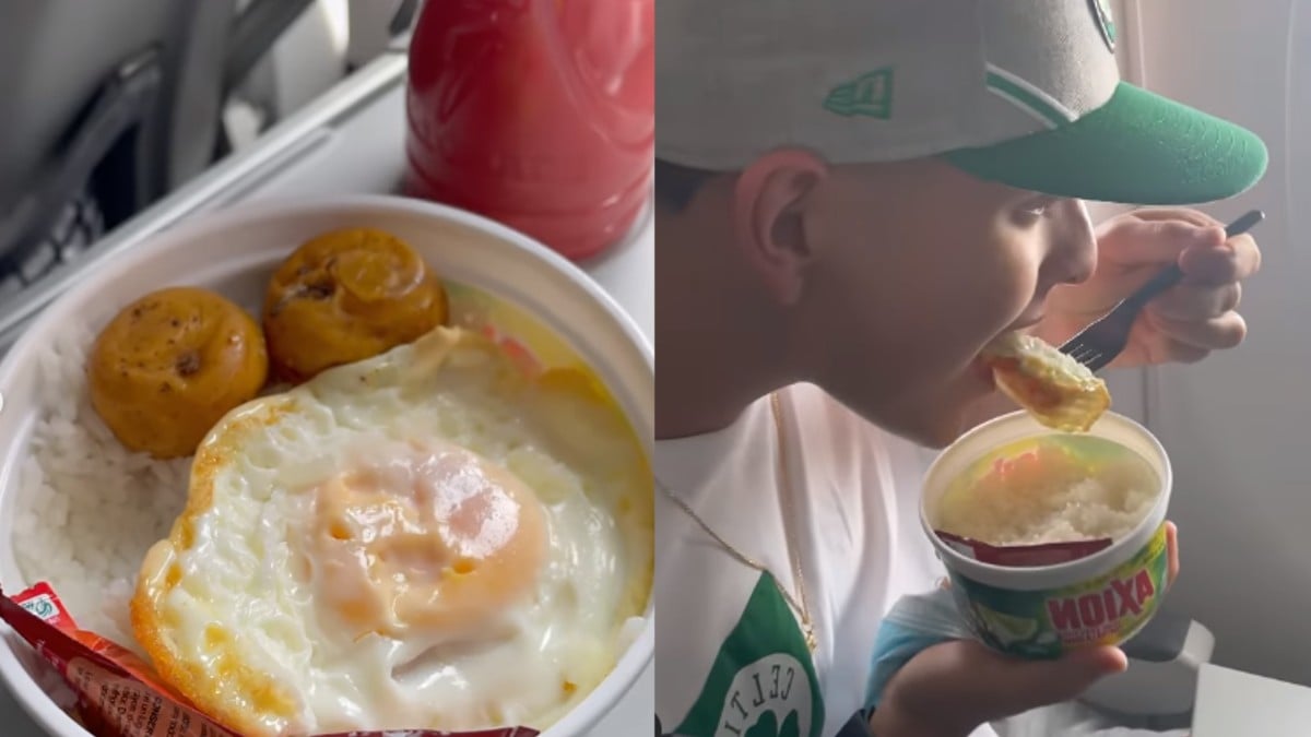 Joven presume su comida de huevo con arroz en avión y divide Instagram |  VIDEO | Quinto Poder