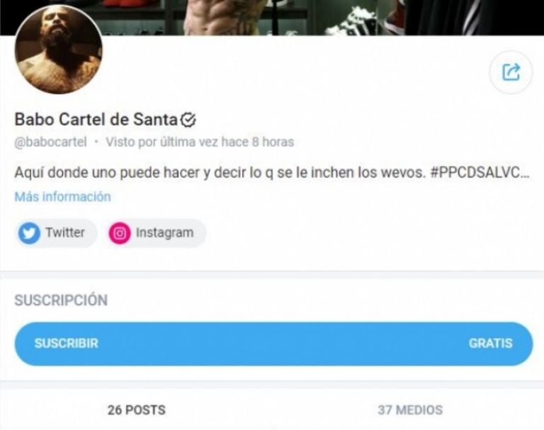 Babo de Cártel de Santa abre cuenta para subir contenido exclusivo; acusa  censura de otras redes | Quinto Poder