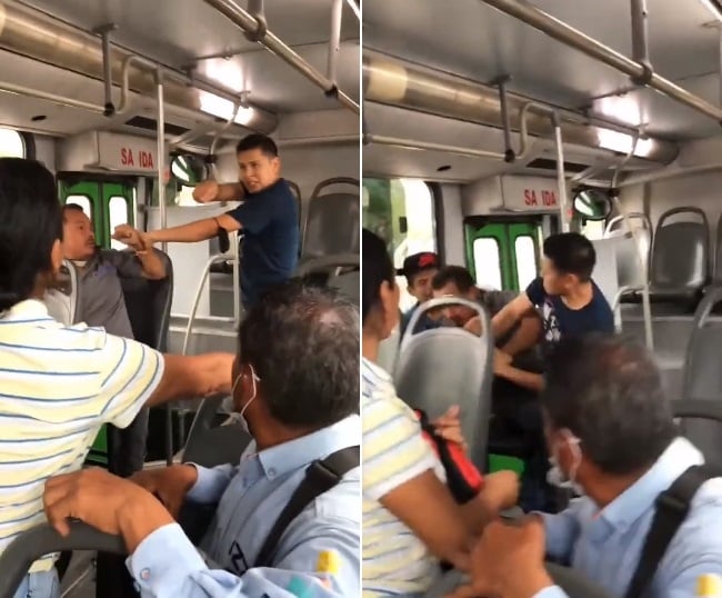 Joven agarra a golpes a presunto acosador en autobús de Monterrey | VIDEO