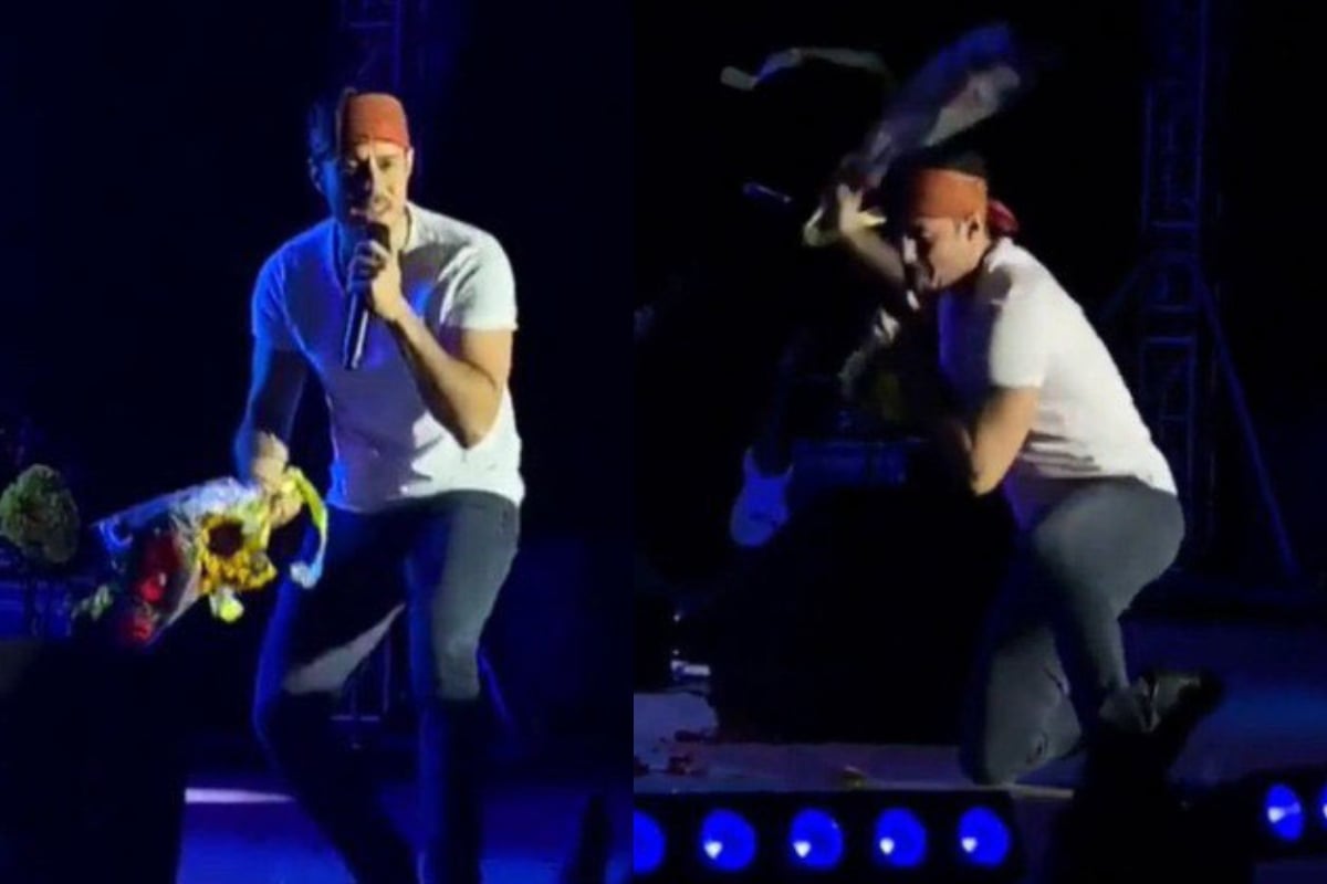 Fan le regala flores a José Madero y él las destroza en pleno concierto | Quinto Poder Fan le regala flores a José Madero y él las destroza en pleno concierto | Quinto Poder