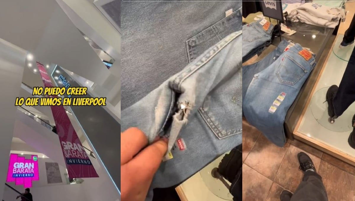 Joven exhibe venta de pantalón usado y roto en Liverpool: ‘traía hasta las etiquetas’  