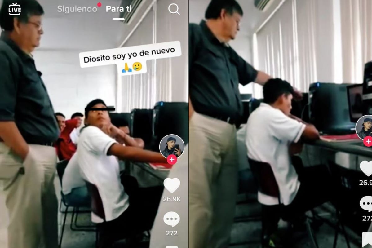Profesor sorprende a alumno viendo página para adultos en clase