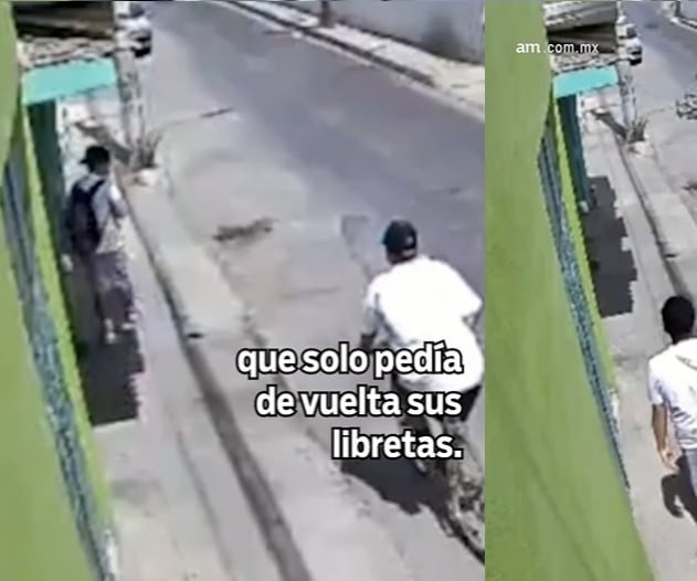 Tras asalto estudiante pide a ladrón sus cuadernos