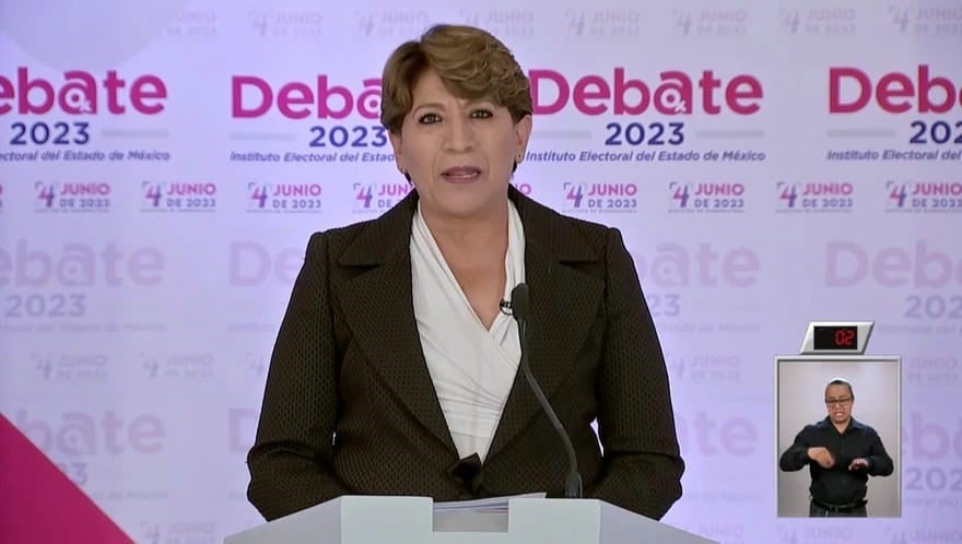 Debate Edomex: Delfina Gómez responde a los señalamientos del diezmo en Texcoco