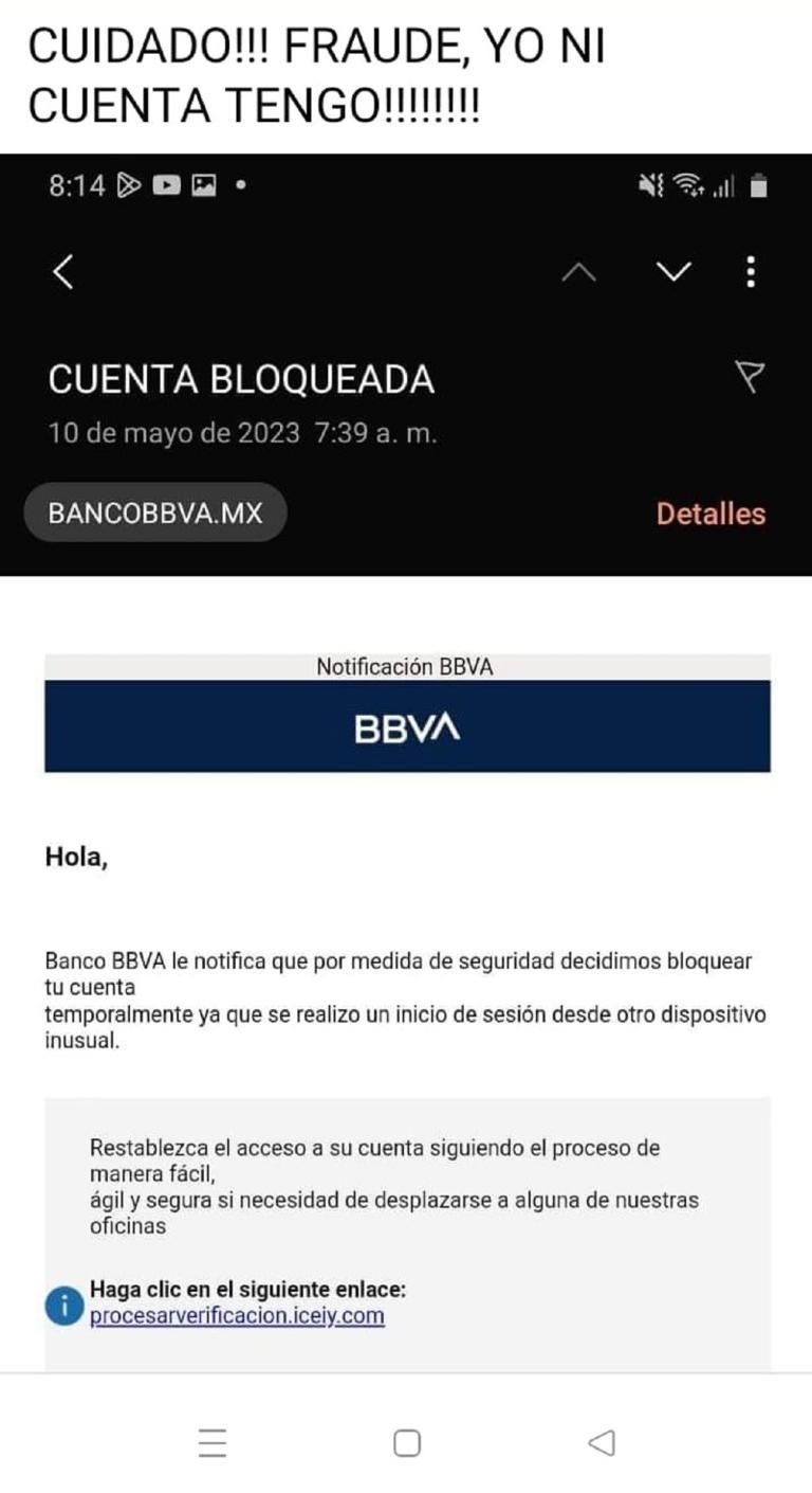 Alertan por fraude bancario en BBVA a través de este mensaje | Quinto Poder