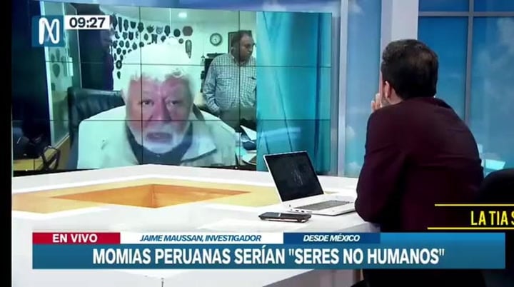 Jaime Maussan explota en entrevista de televisión contra Fernando Llanos, llaman "momias" a cuerpos extraterrestres