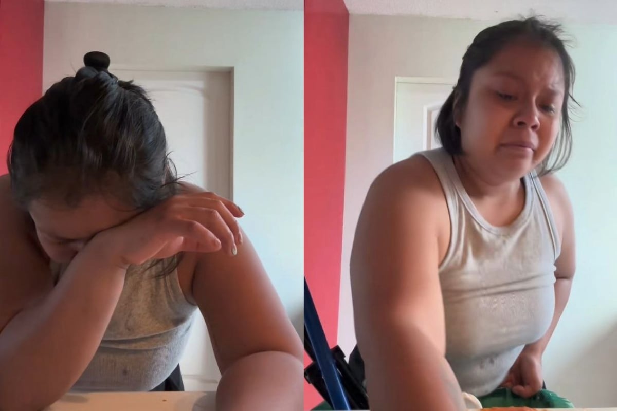 Mujer rompe en llanto por ser ama de casa y no lograr hacer la comida